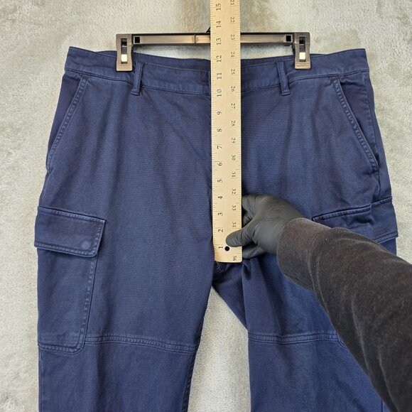 Armani Exchange Pants Mens 36 Navy Cargo Jogger Stretch Elastic Cuffs Pockets - Picture 3 of 10